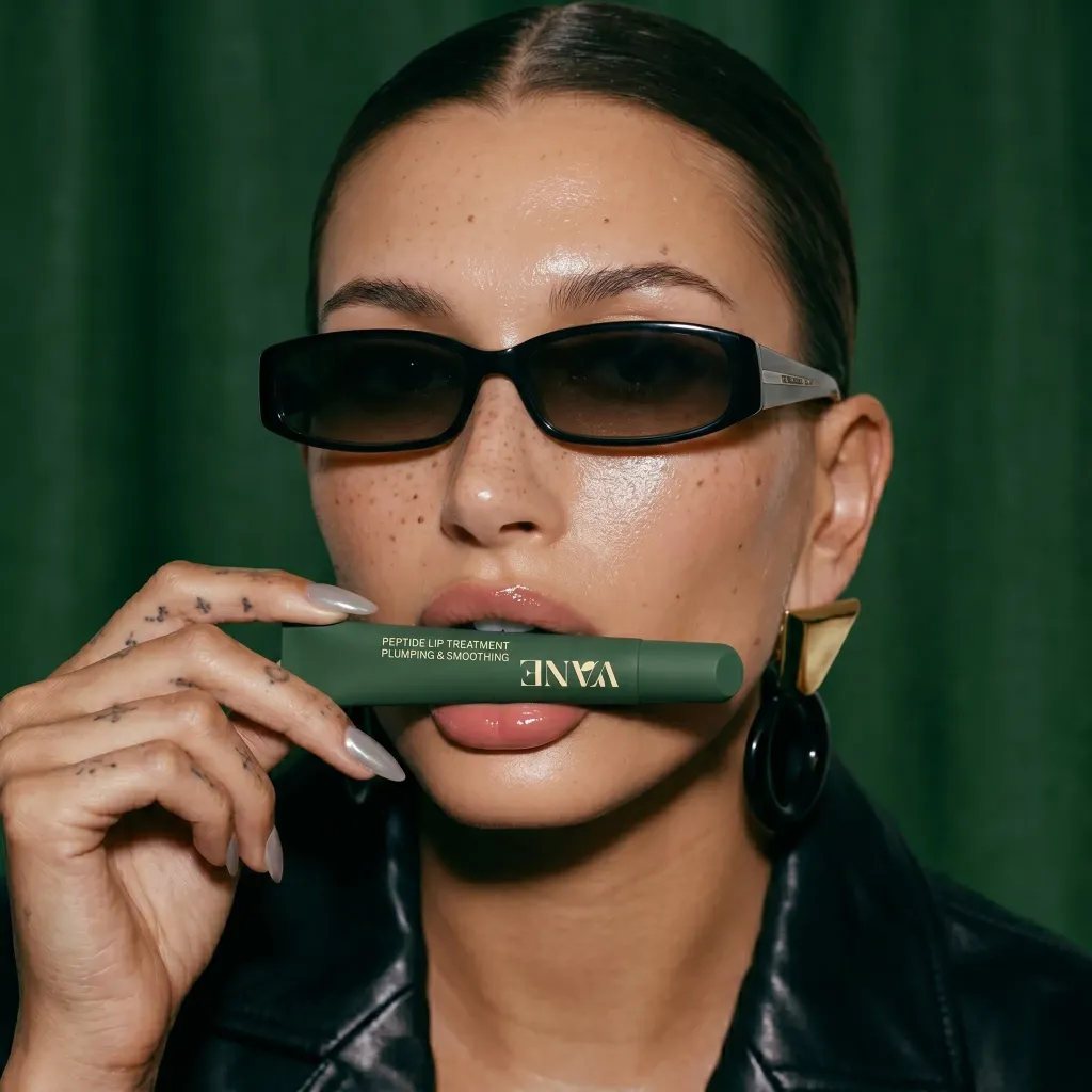 Branding expert showcases VANE lip product. Sleek branding and design.