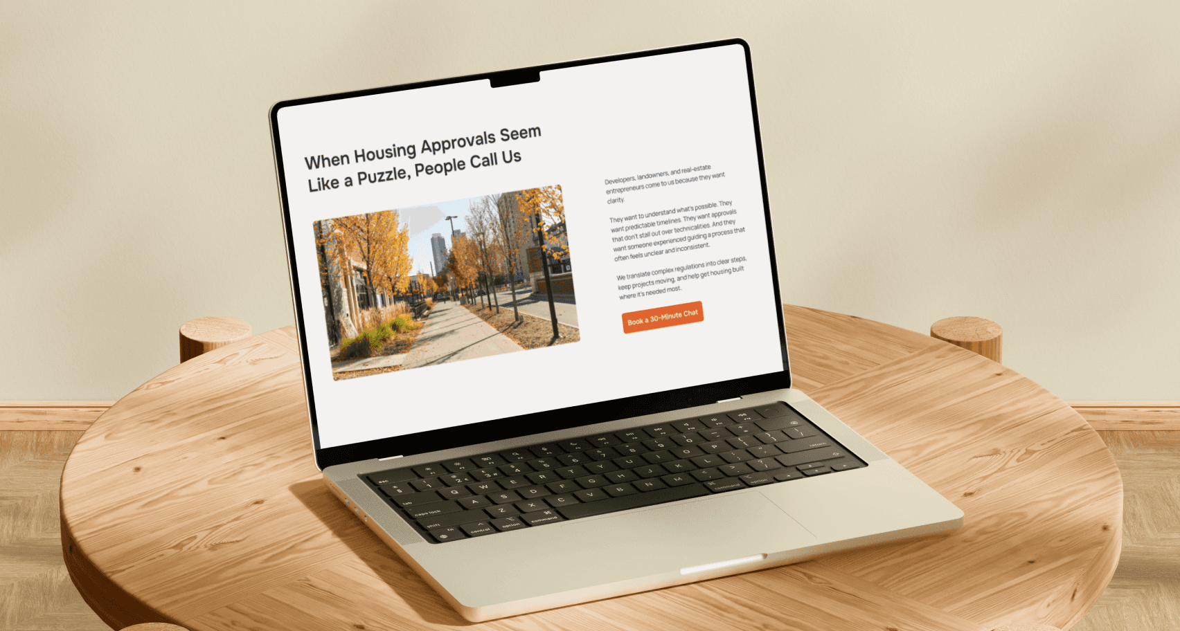 One-page website service preview