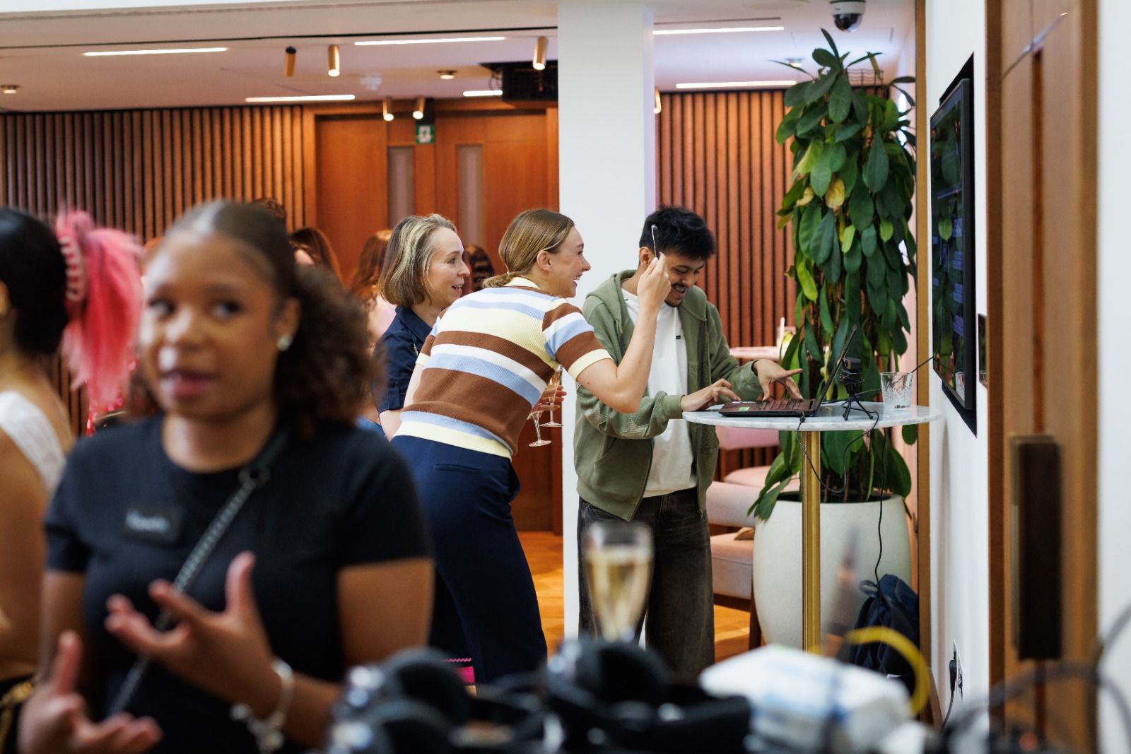 Raz presenting to more people and laughing