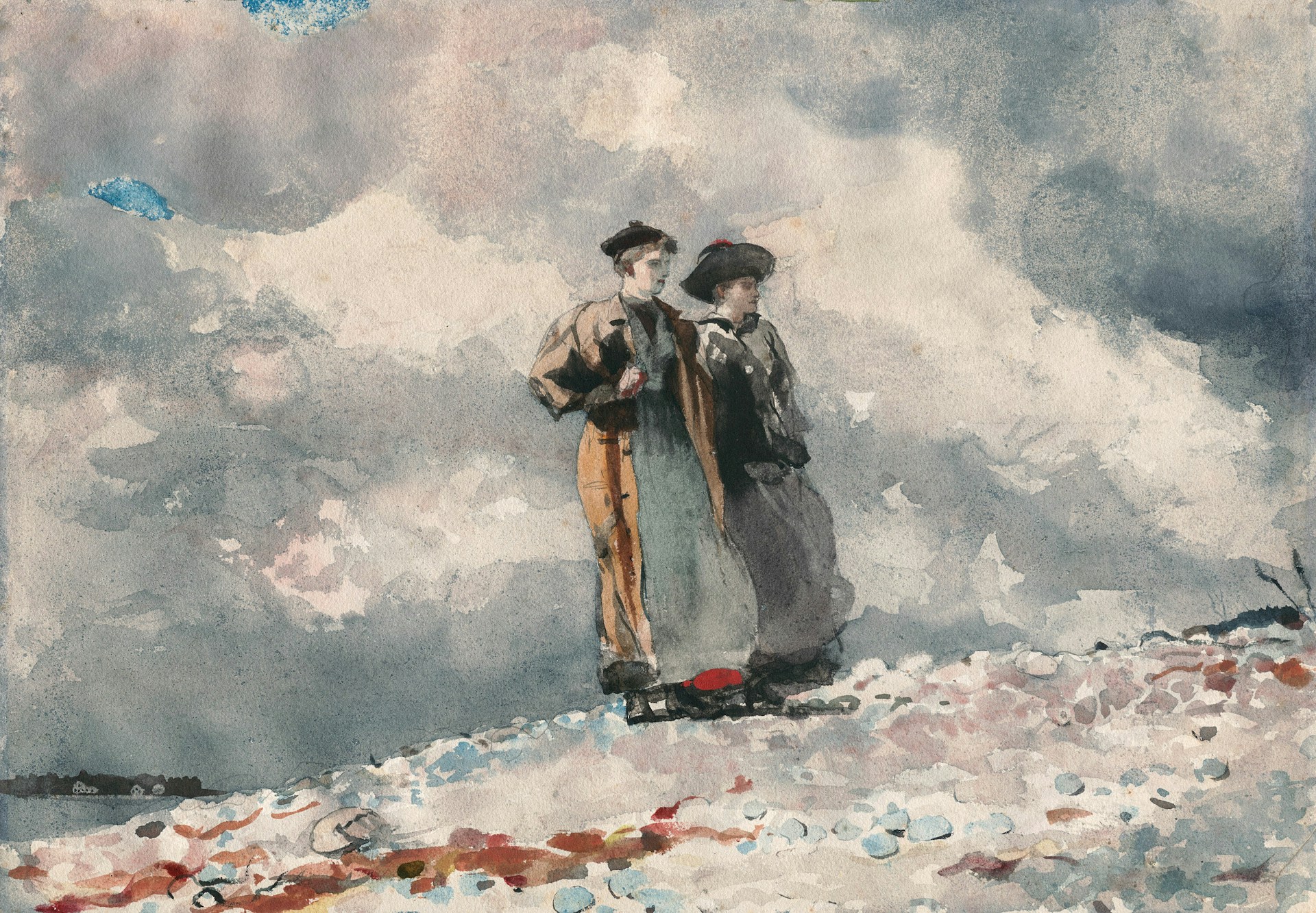 Collaborative work session overhead view of six people collaborating at a rustic wooden table with coffee, papers, and a laptop