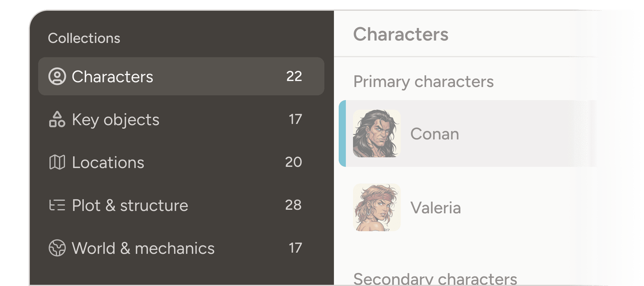 Screenshot of automatically created compendium collections