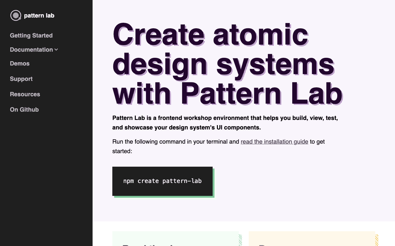 Pattern Lab екранна снимка