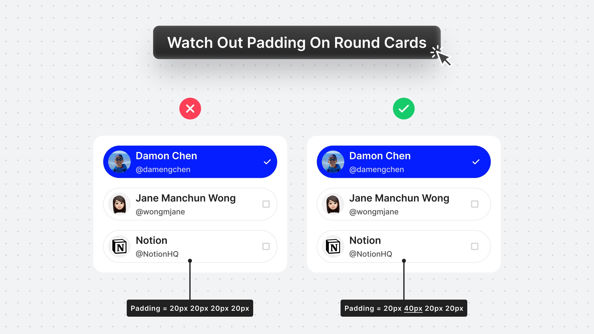 Padding On Rounded Cards