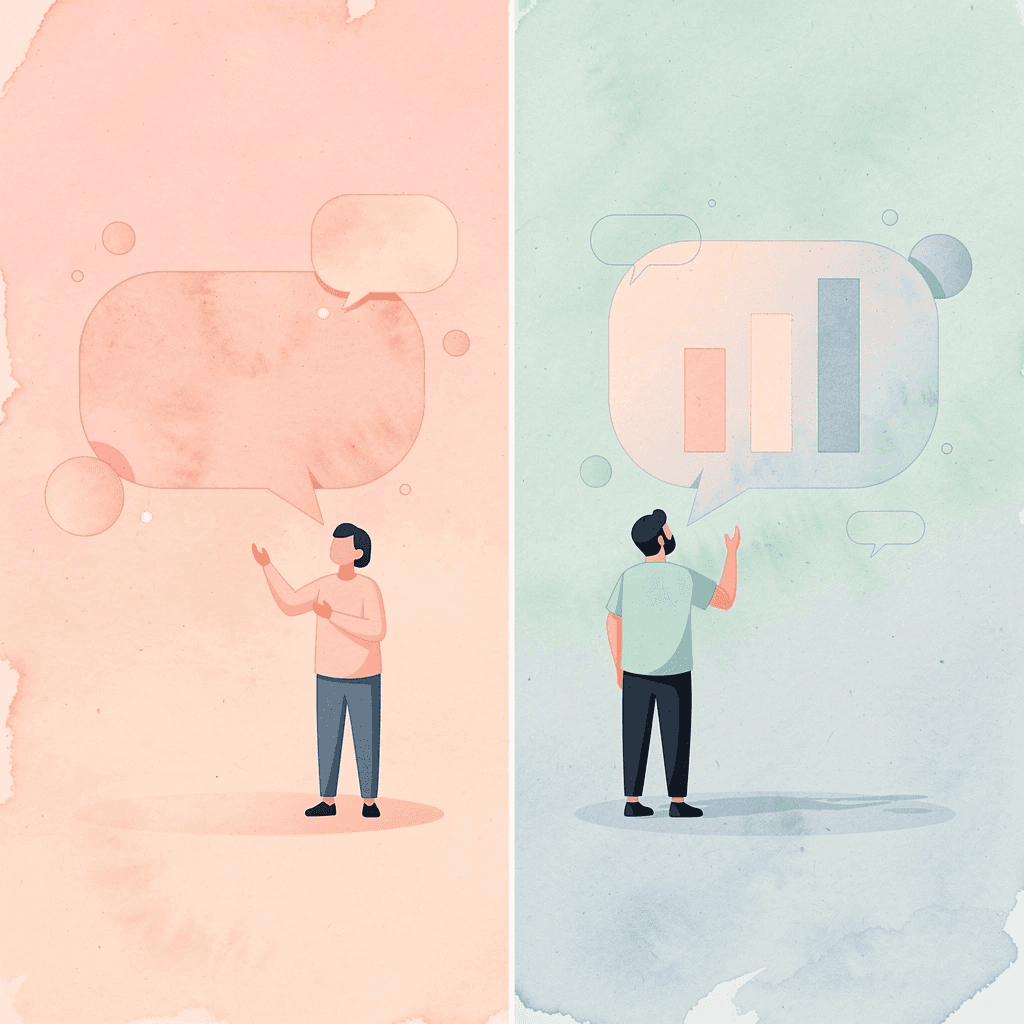 Split scene comparing formal Arabic learning versus casual Egyptian Arabic conversation