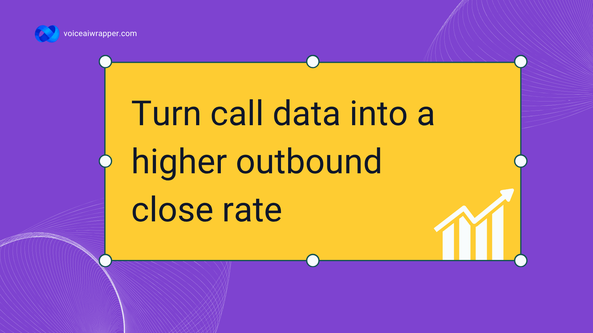 VoiceAIWrapper insights cover with upward trend chart on improving outbound AI calling performance through analytics | VoiceAIWrapper.