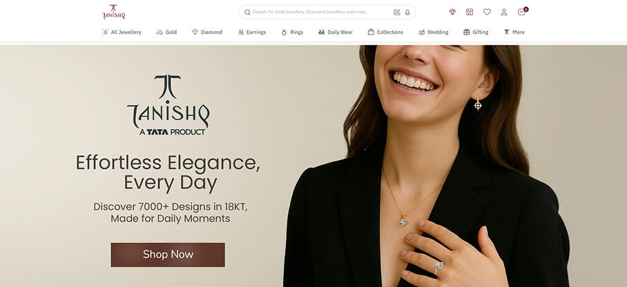 Tanishq jewelry e-commerce UI design