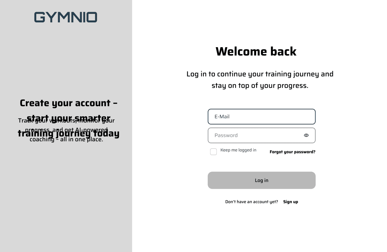 Midfi-Wireframe-Screens für Login