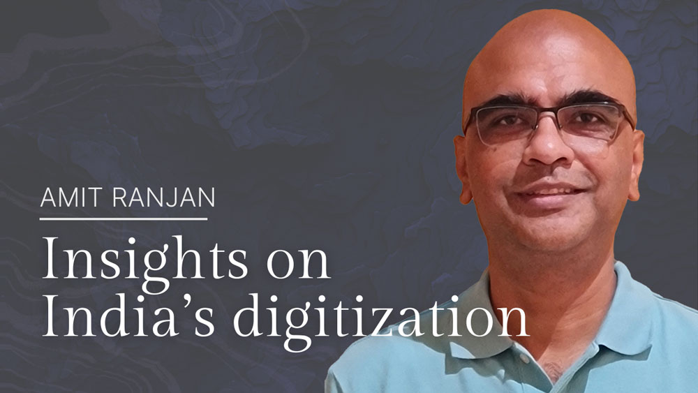 The cover image for the Horizon Search blog showcases Amit Ranjan discussing his insights on "Insights on India's digitization."