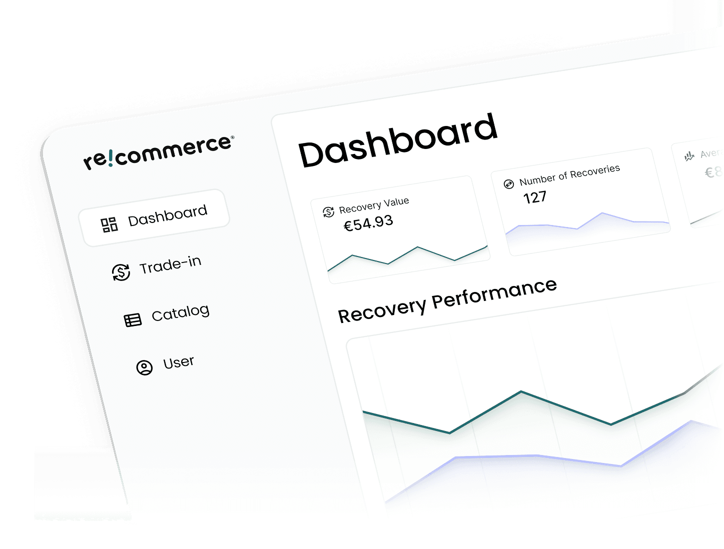 Mockup of a dashboard for the Recommerce trade-in platform