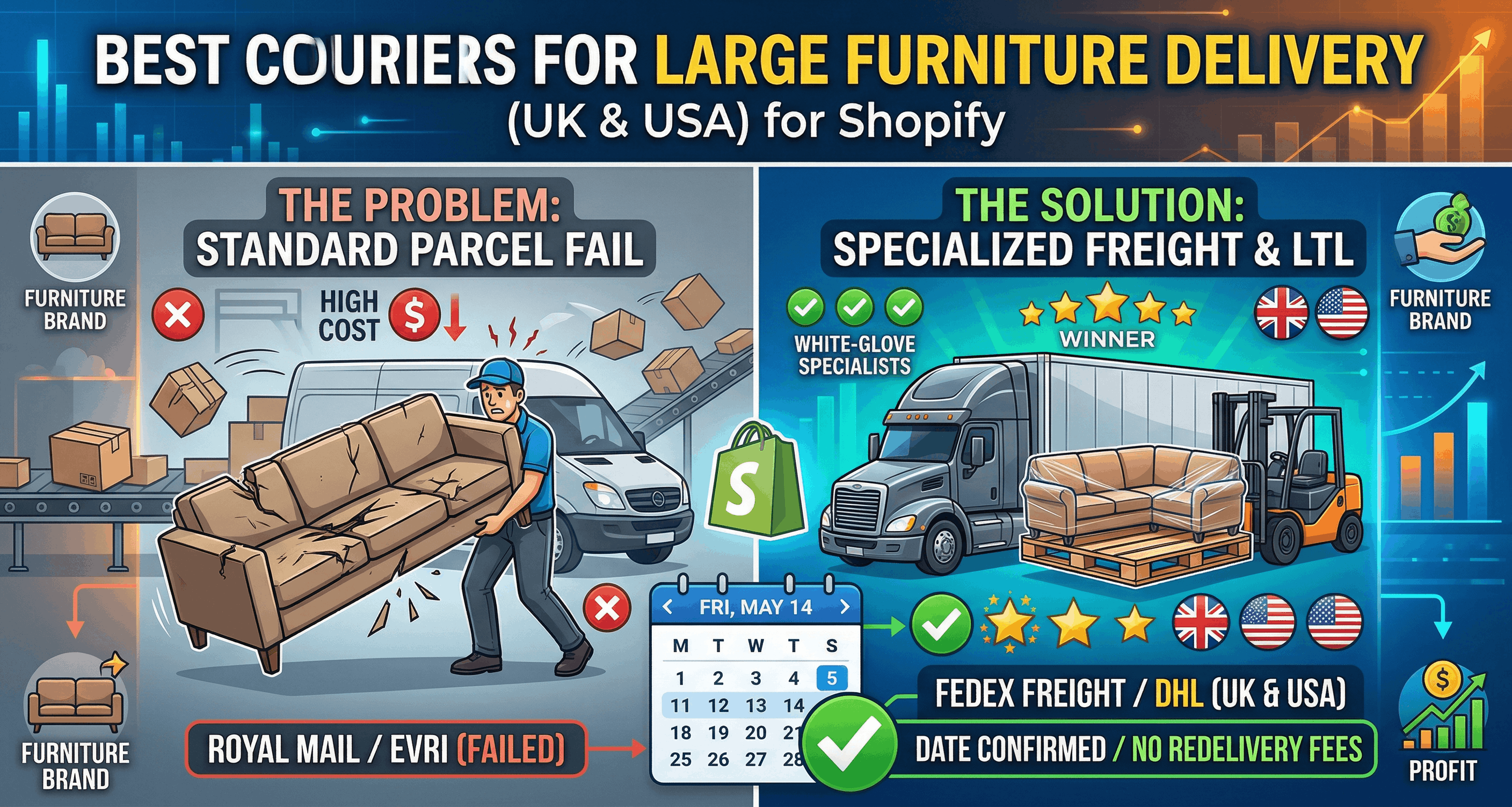The Best Couriers for Large Furniture Delivery (UK & USA) for Shopify