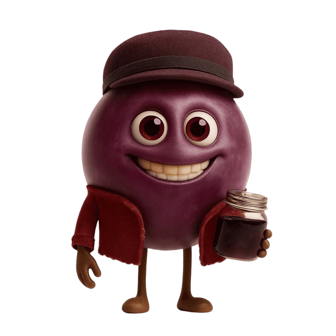 Vinhão grape berry illustration for wine education.