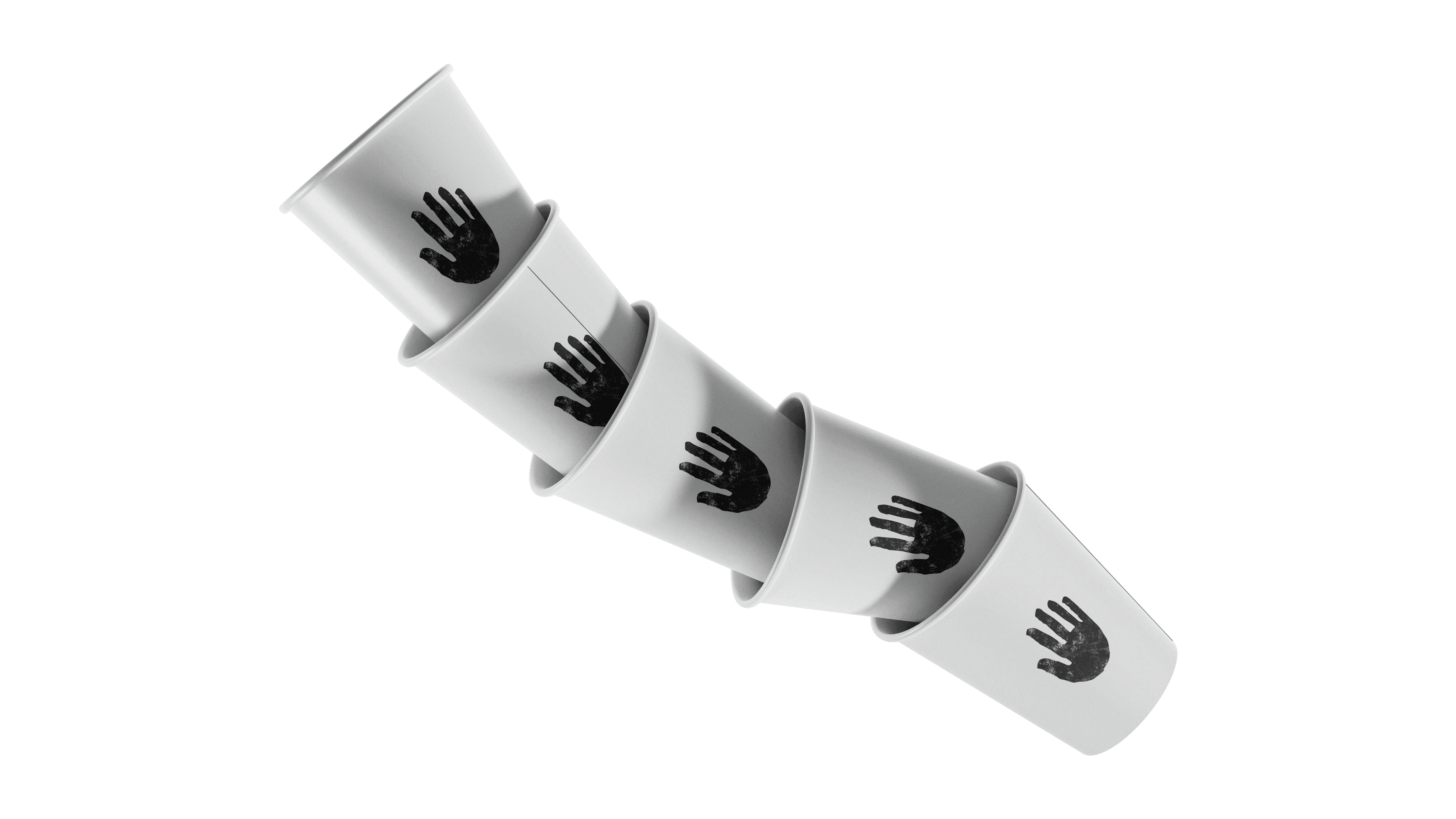 Three slim, upright orange packaging boxes side by side, each showing a partial black smiley face and “Smiley Co” text on the top, with a matching orange background.