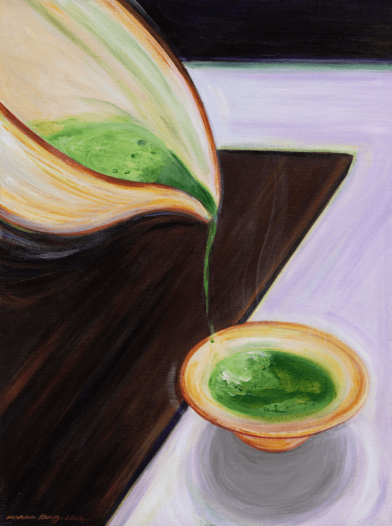 a couple of vases sitting on top of a white floor