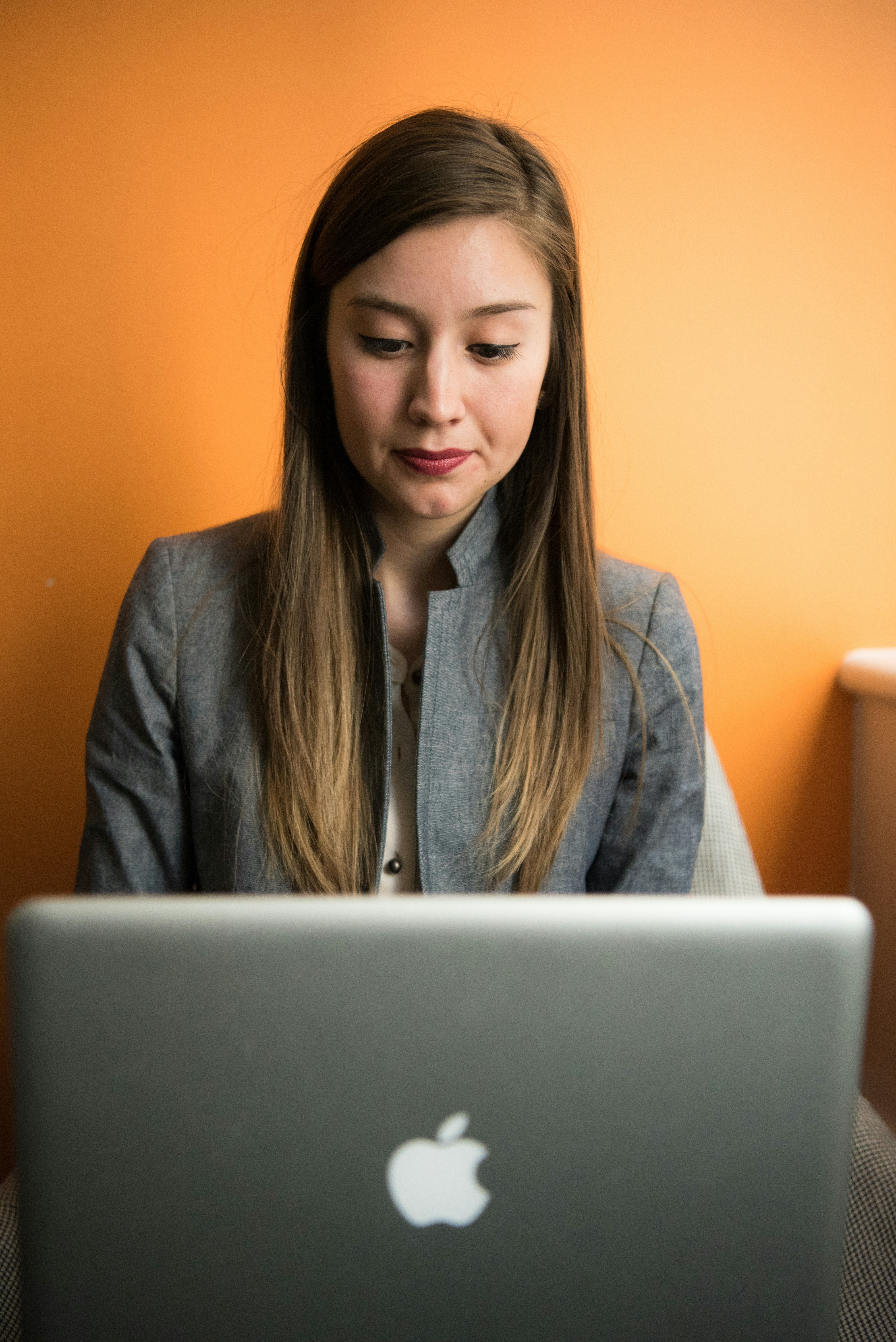 woman on computer