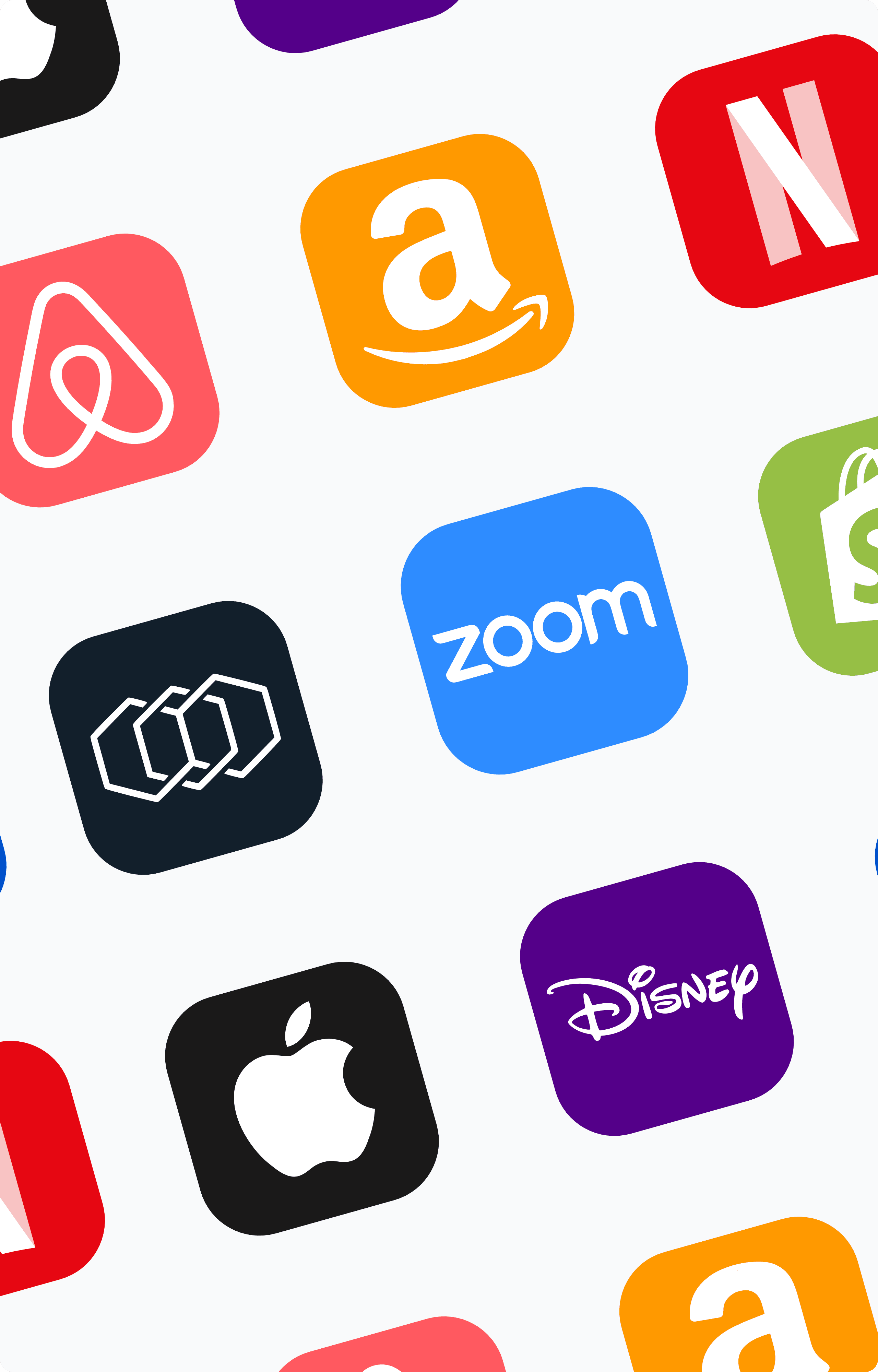 Image showing logos for recognisable brands you can invest in like Apple, Zoom, Netflix, Disney, and Amazon