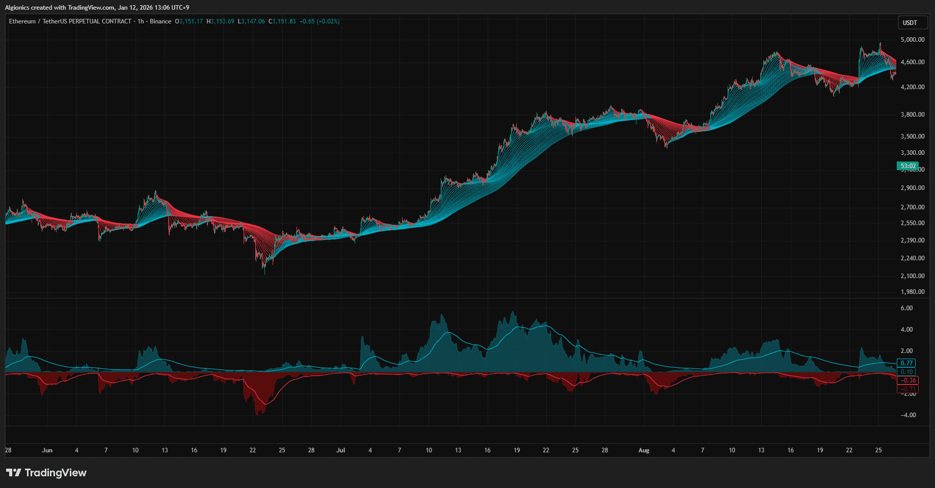 Dynamic picture of a cyclist riding downhill