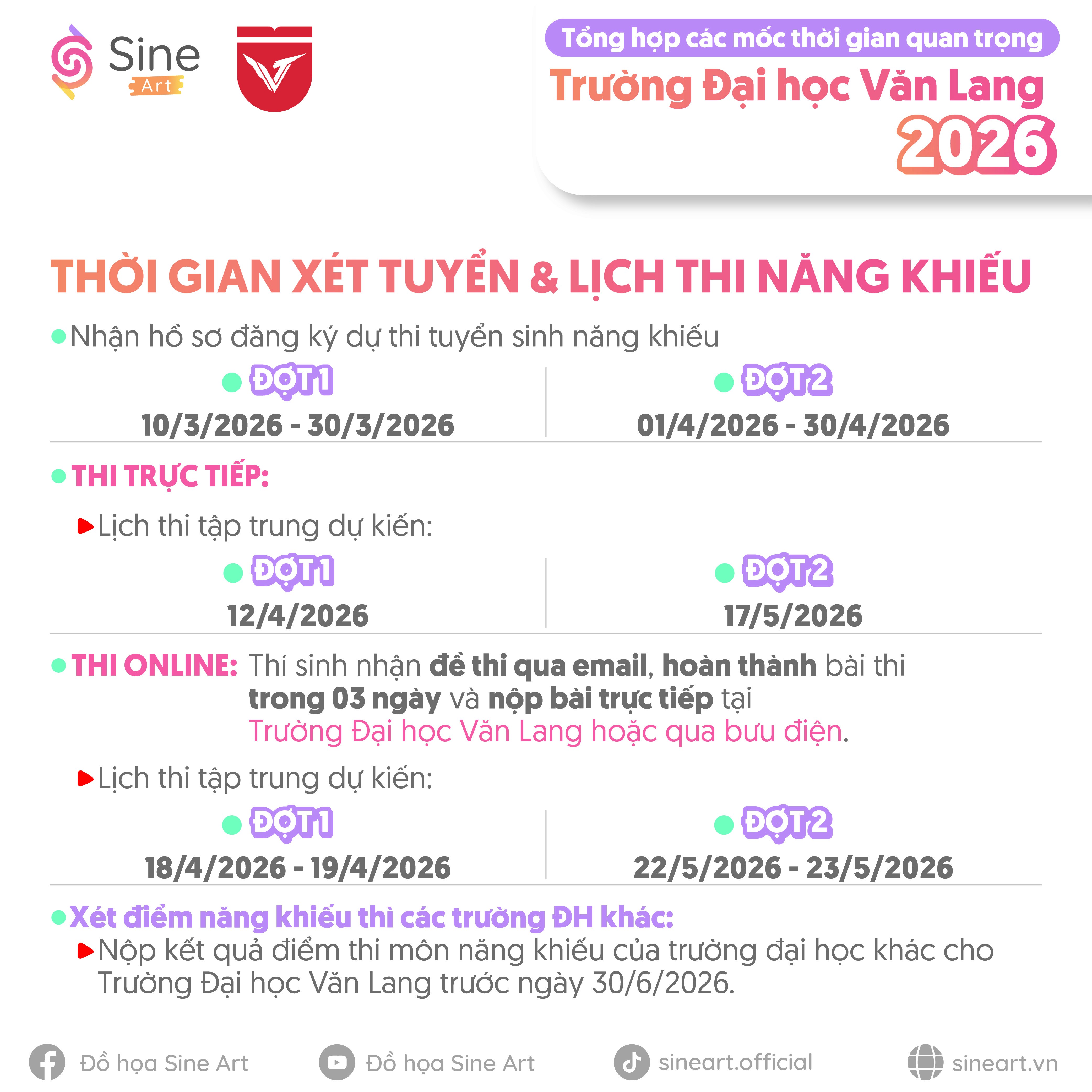 Tổng hợp các mốc thời gian quan trong về Kỳ thi năng khiếu Vẽ của một số trường Đại học 2026