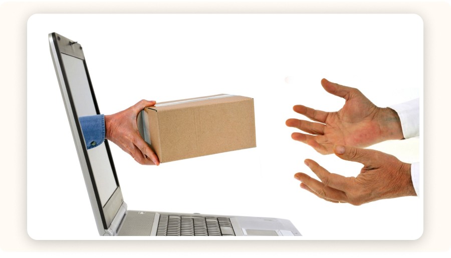 Delivering package through a laptop