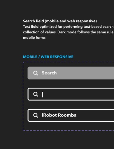 IFTTT's search field on dark mode