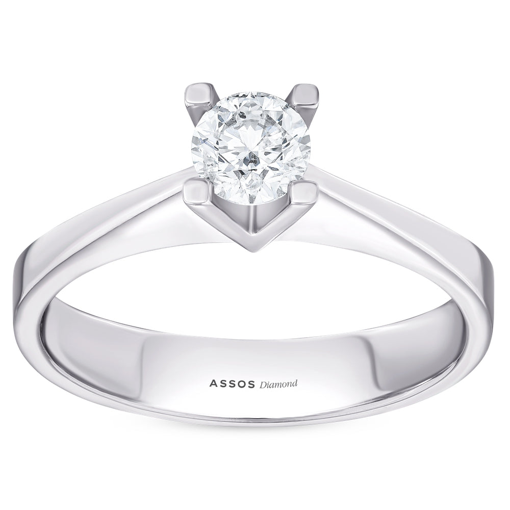 Elegant 0.10 Carat Diamond Solitaire Ring in 14K White Gold