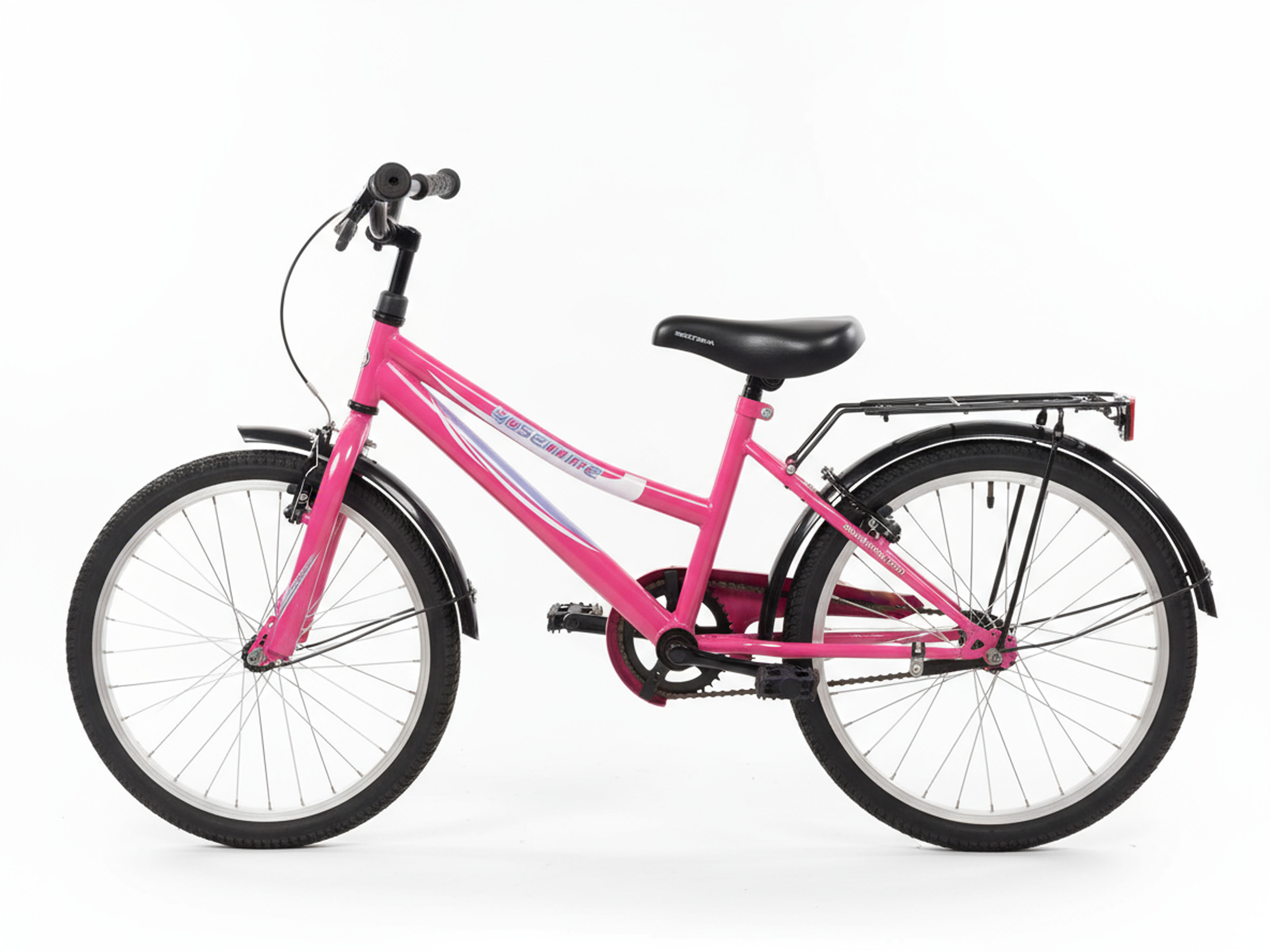 Begagnad rosa Yosemite barncykel – trygg och pålitlig cykel för barn, full cykel service hos cykelverkstad i Uppsala.