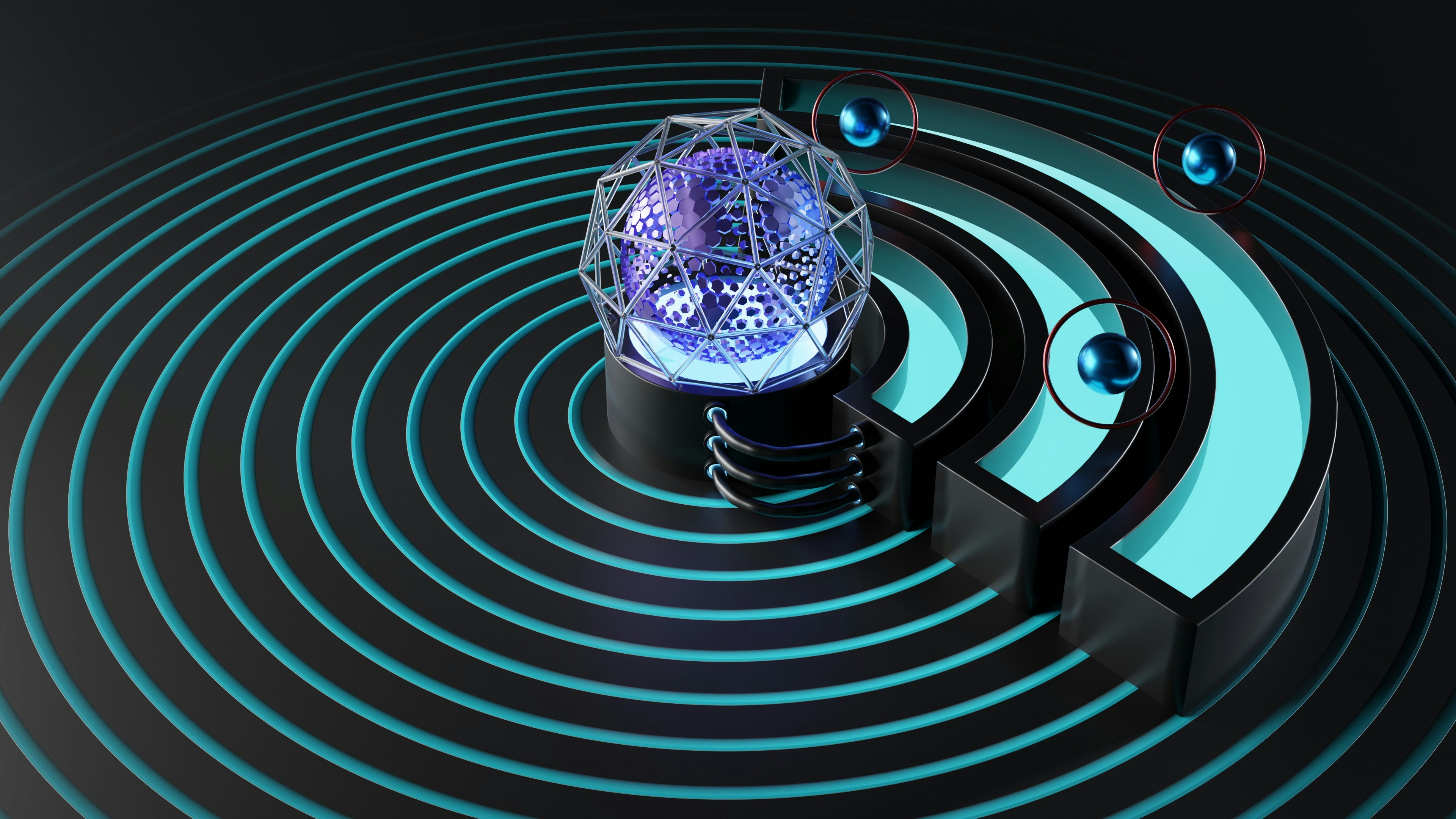 a circular object with a blue center