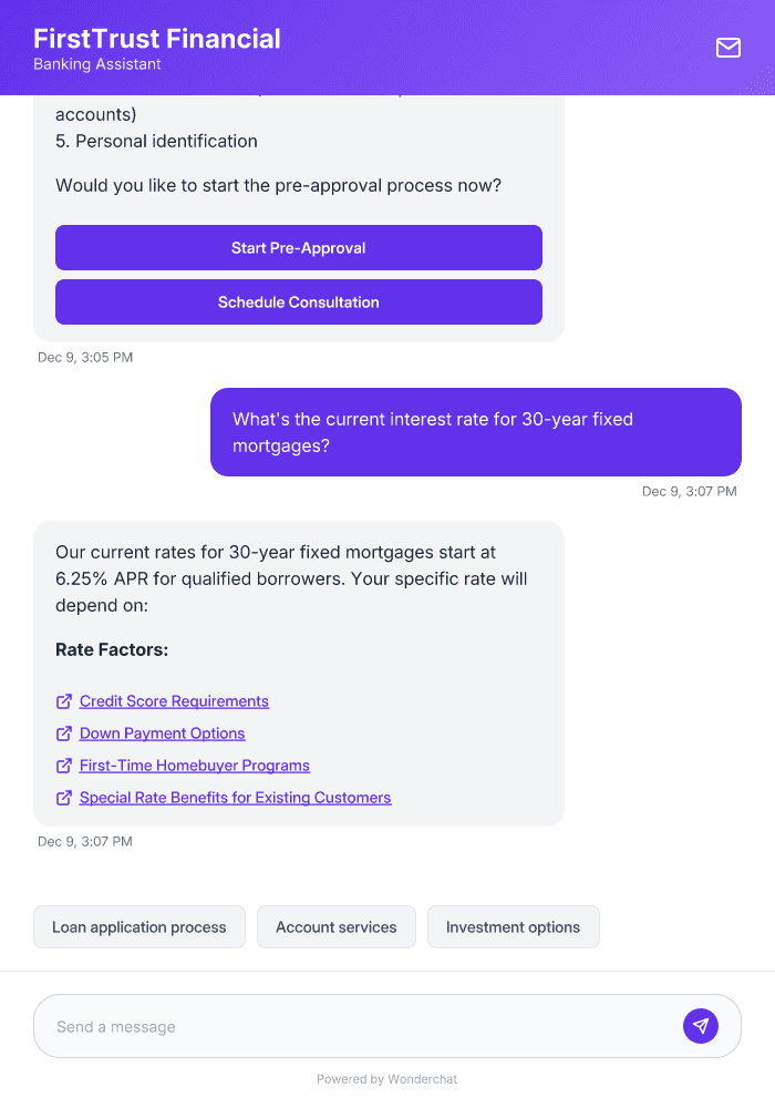 Financial Services AI Chatbot Template