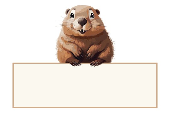 Prairie dog with a sign