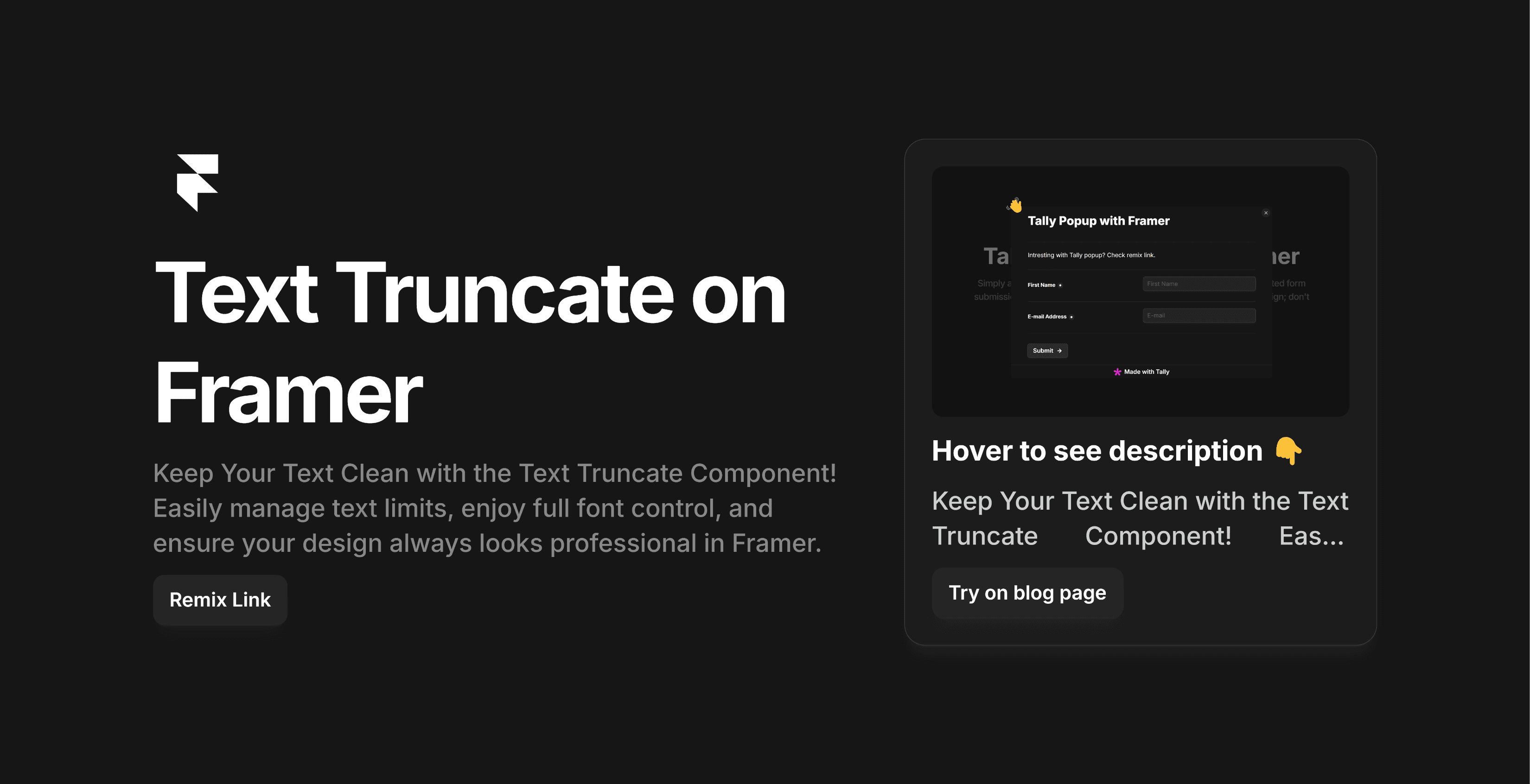 Text Truncate on Framer