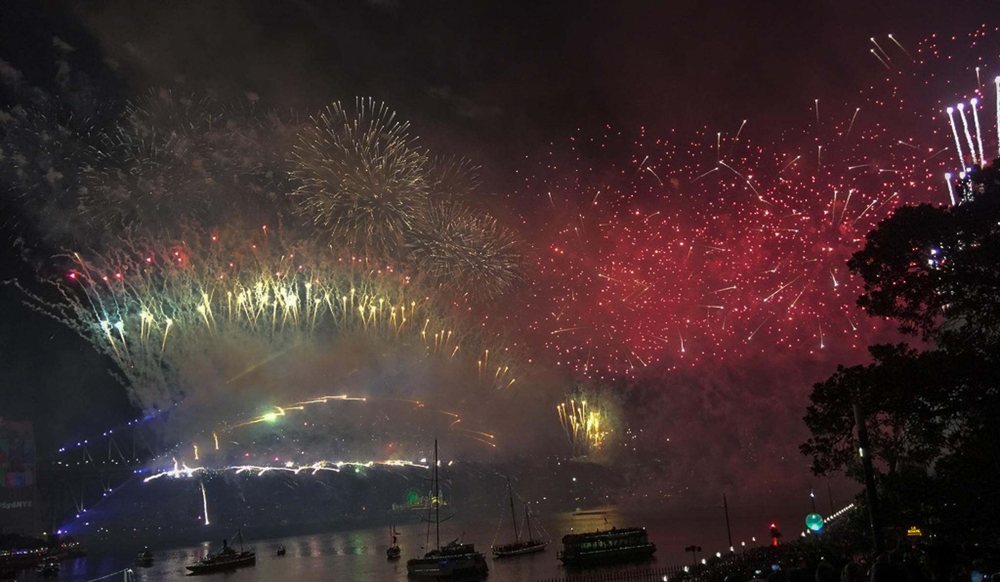 Nighttime fireworks
