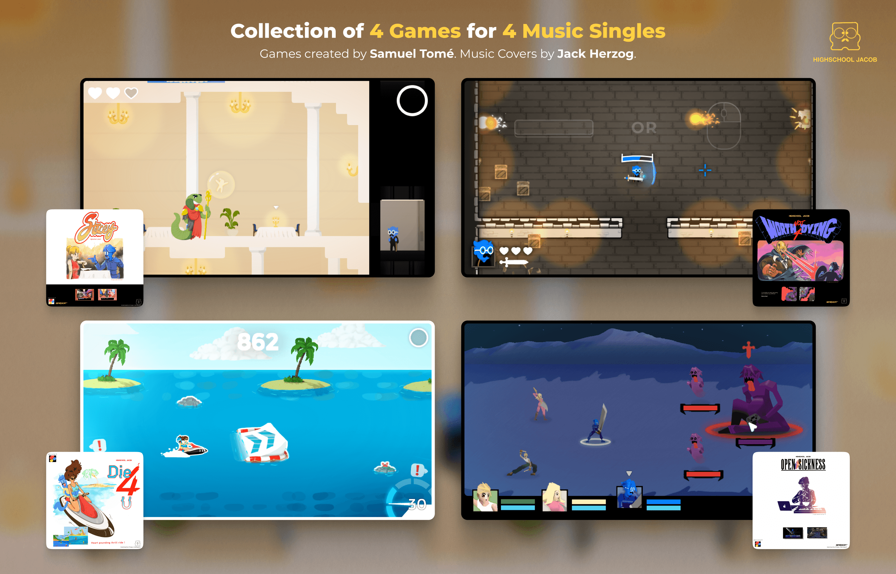 Games Collection Highschool Jacob Arcade HSJ - By Samuel Tomé, Designer & Game Developer