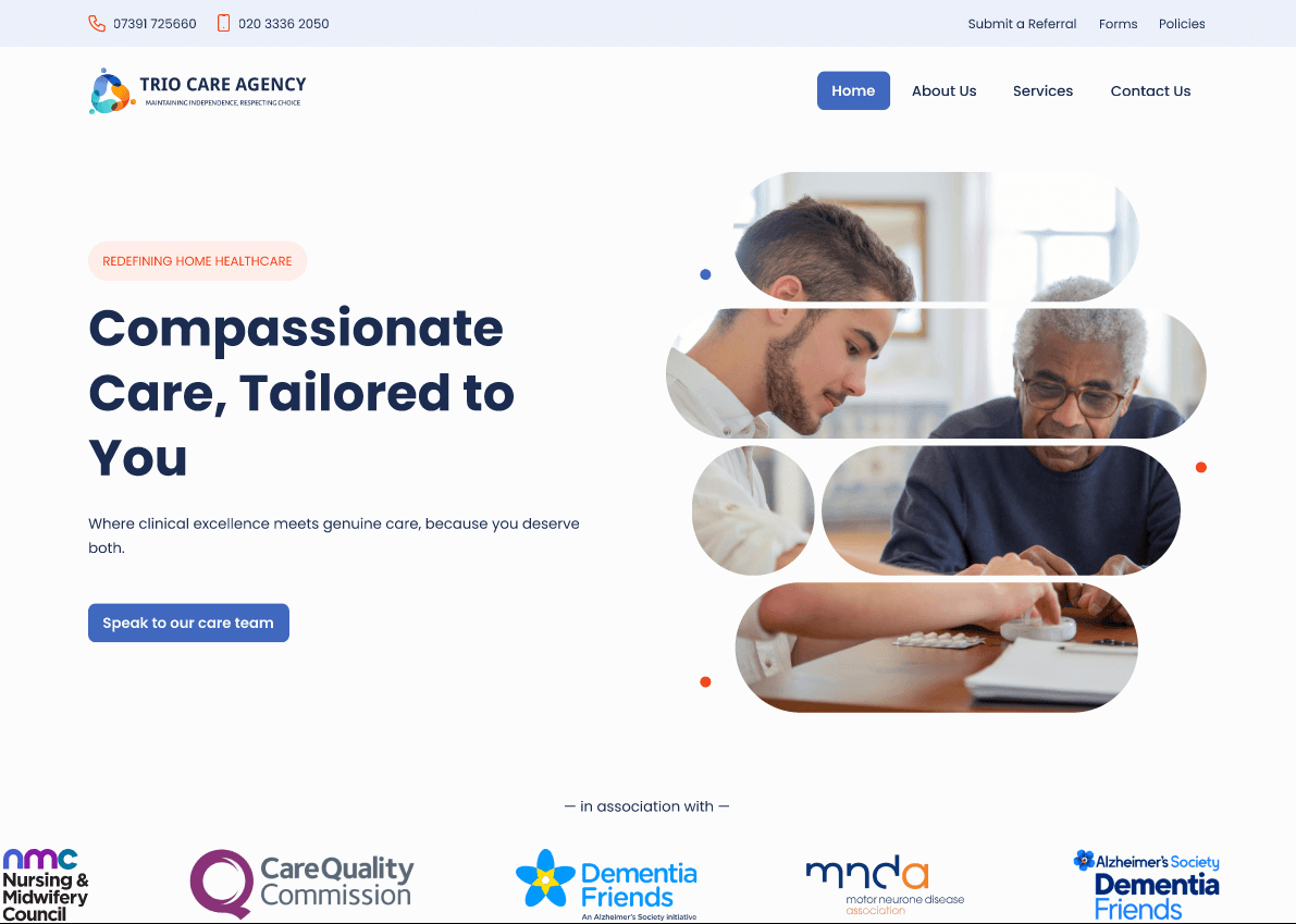 trio care agency design