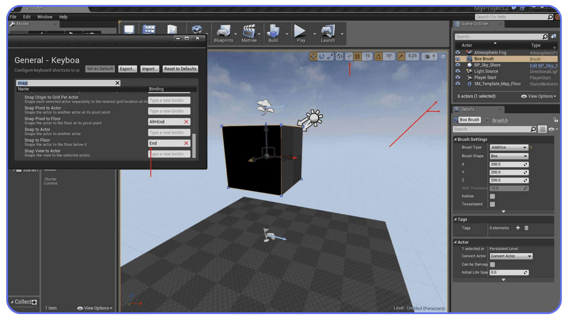 Custom keyboard shortcut settings inside Unreal Engine editor