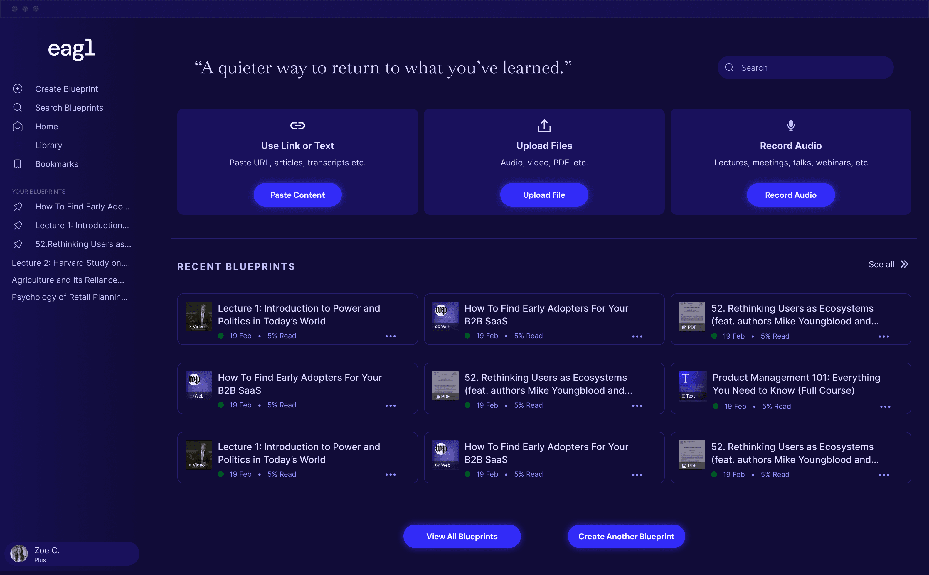 An image of Dreelio's dashboard