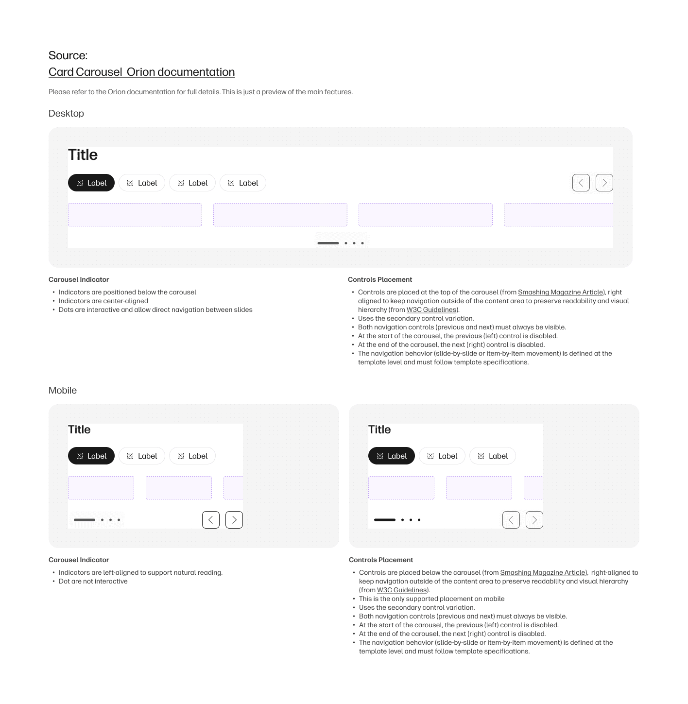 Design System Carousel component