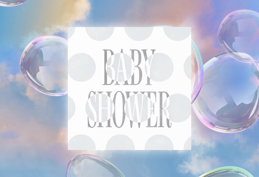 Playful, glowing digital baby shower invitation with a mint-green heart cameo design and neon accents.