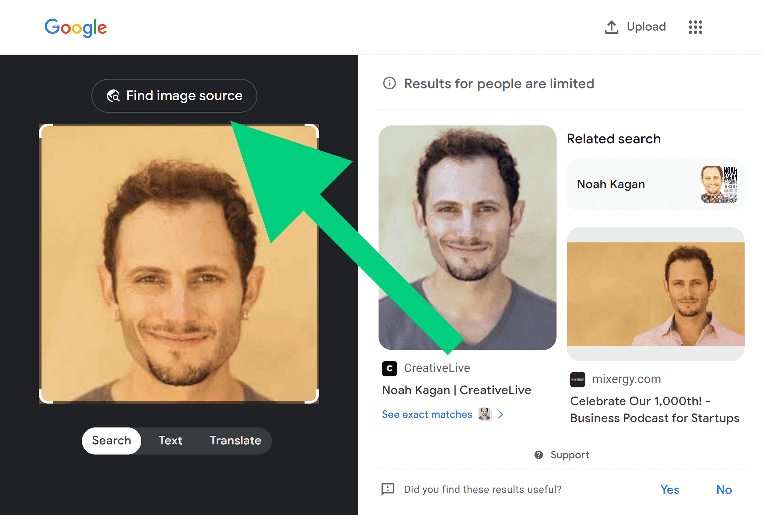 Google Lens – Search result