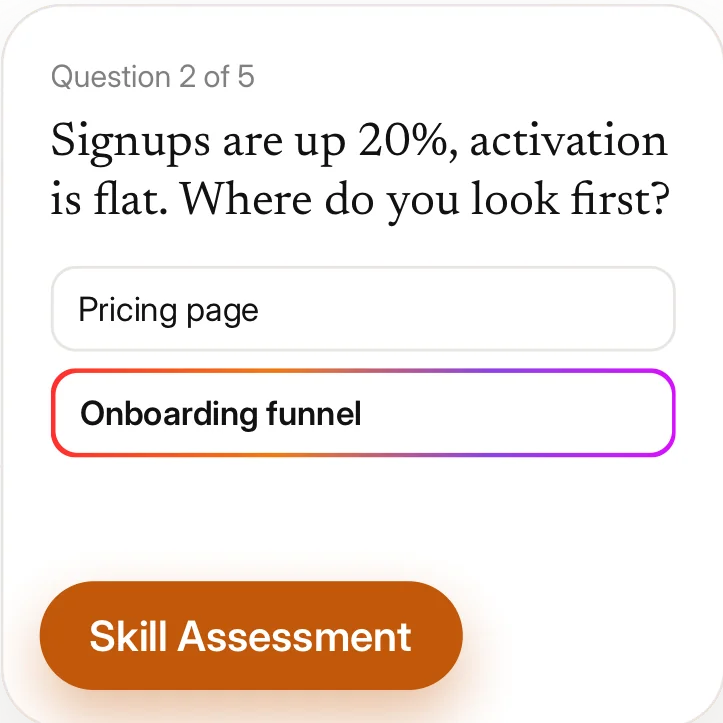 Skill assessment card