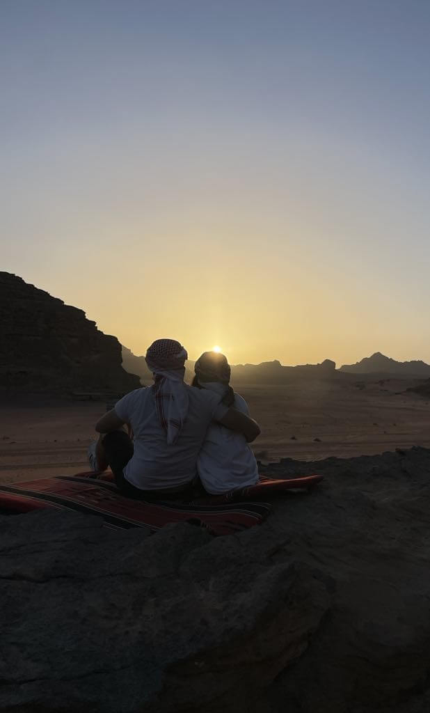 Couple at a Sunrise in Wadi Rum