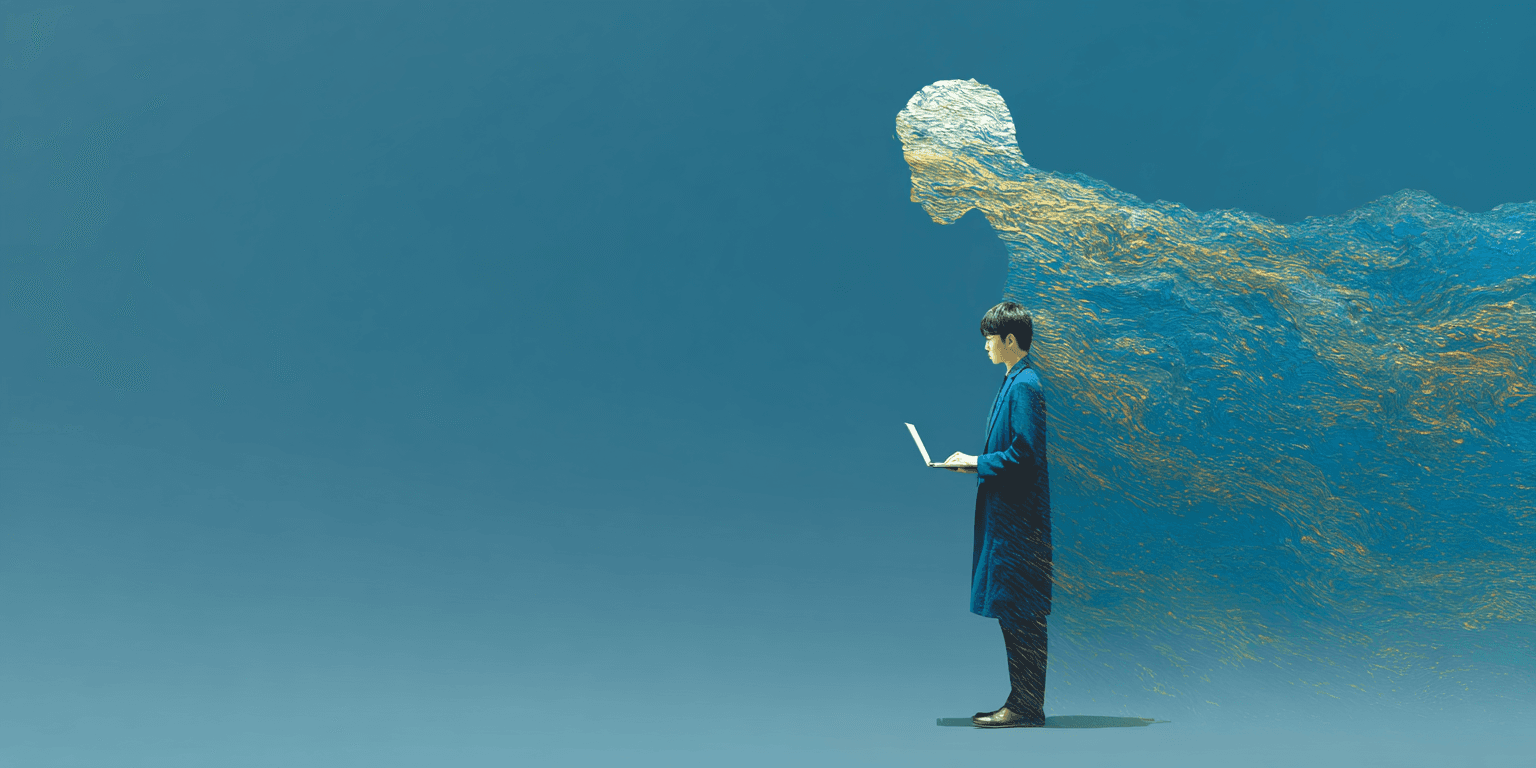 Person in a white off-shoulder top using a MacBook laptop, with text overlay 'What's new in digital?' and the fabrica® logo in the top corner.