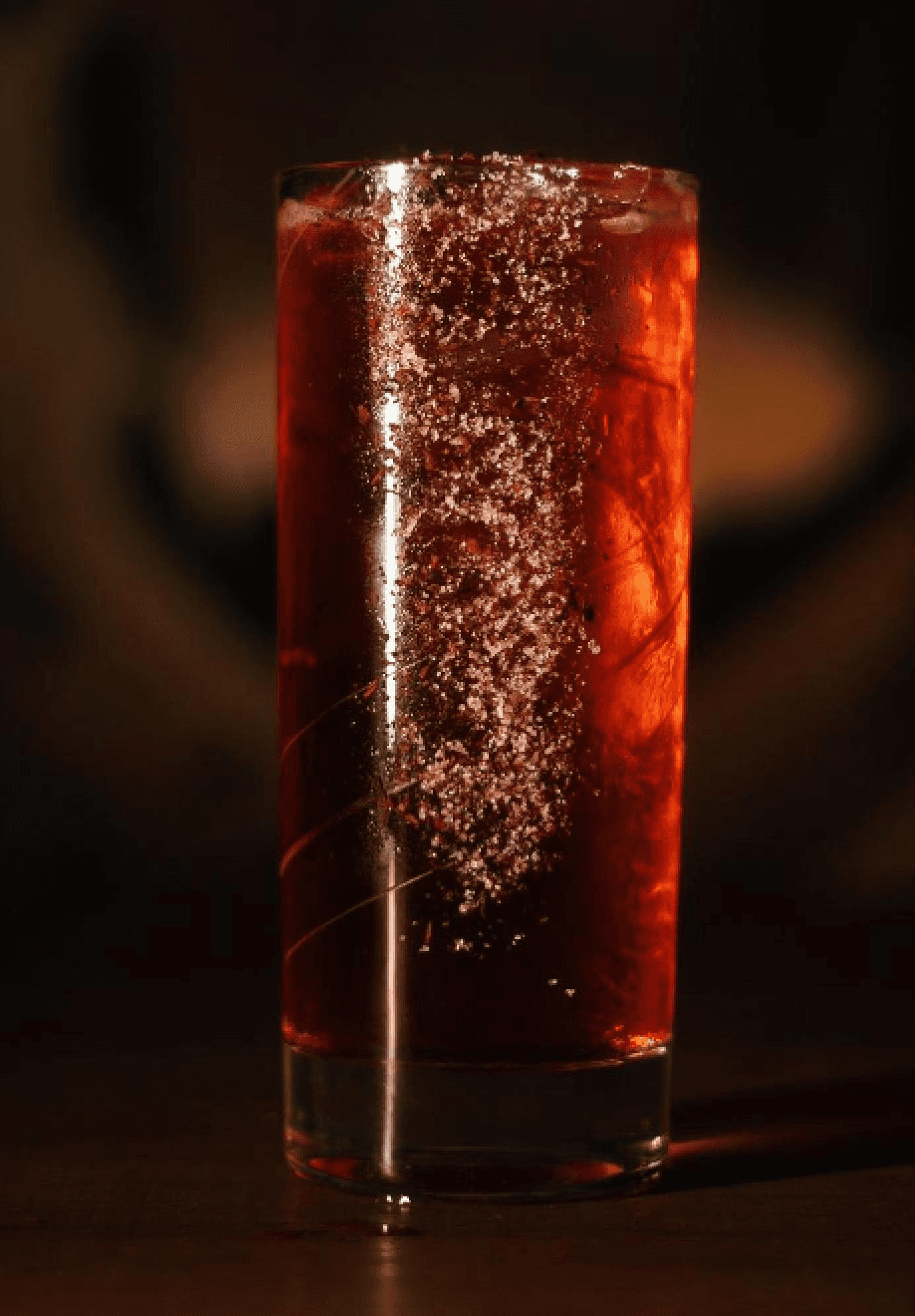 Bonita Sombra rimmed glass ice drink