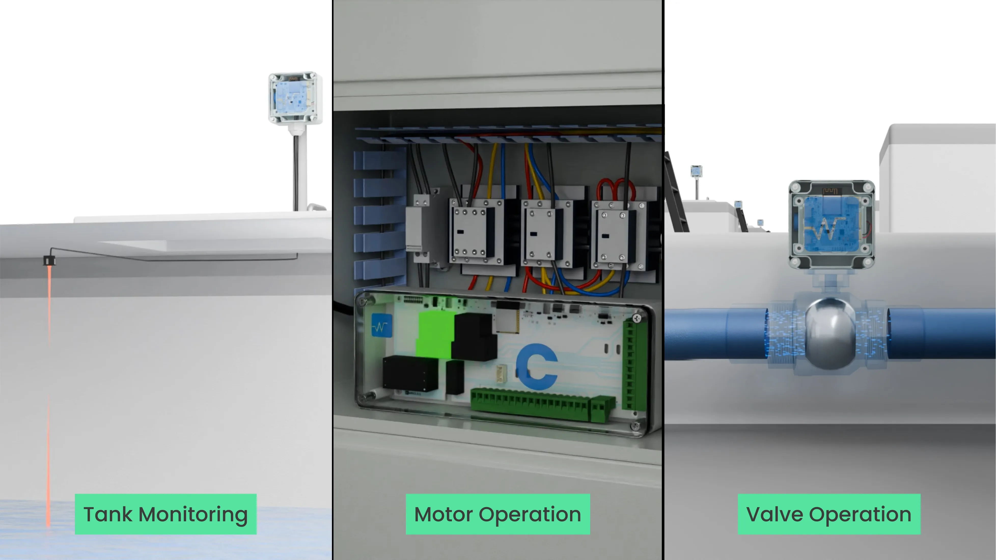 Realtime Wireless working of Waltr A - water level montior - Waltr C - Motor Controller and Waltr V - Valve Controller