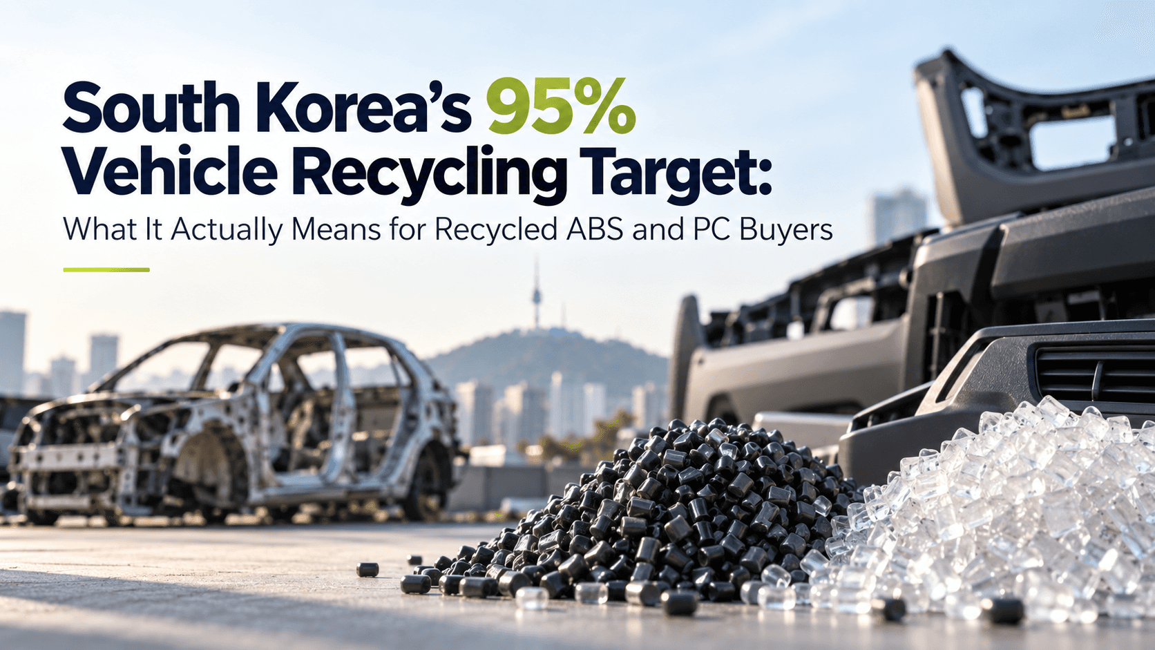 Korea end-of-life vehicle recyclability rate 2026 — 95% legal target versus actual plastic recycling performance