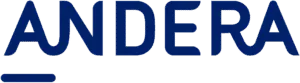 Logo ANDERA en lettres capitales avec une ligne horizontale.
