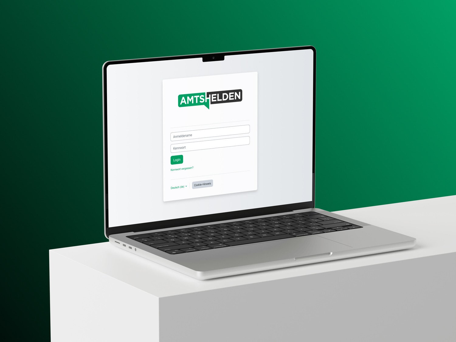 Anmeldeseite Amtshelden.