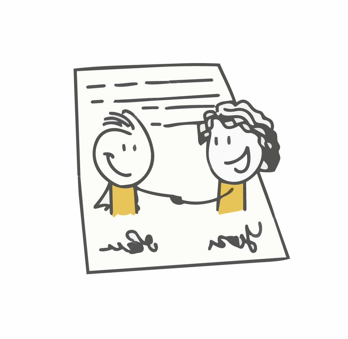 Image of a person writing on a note
