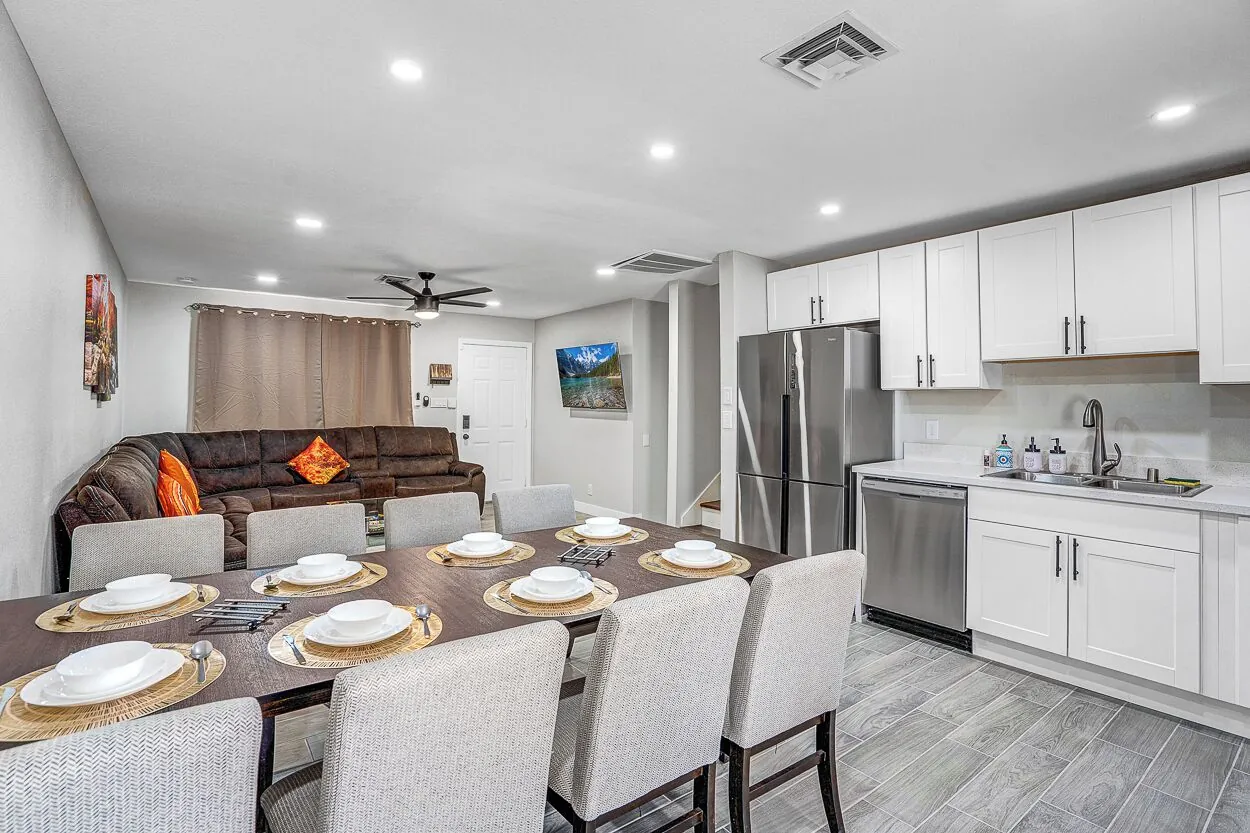 Dining table and kitchen, Family Reunion Home in North Las Vegas