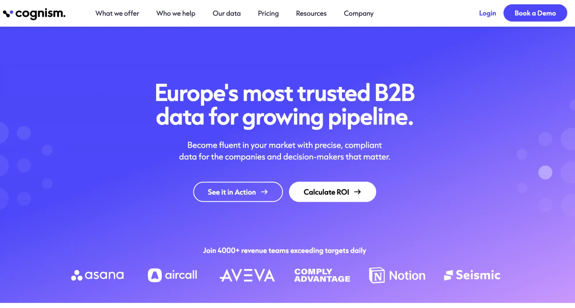 Cognism homepage: compliant B2B data and prospecting platform