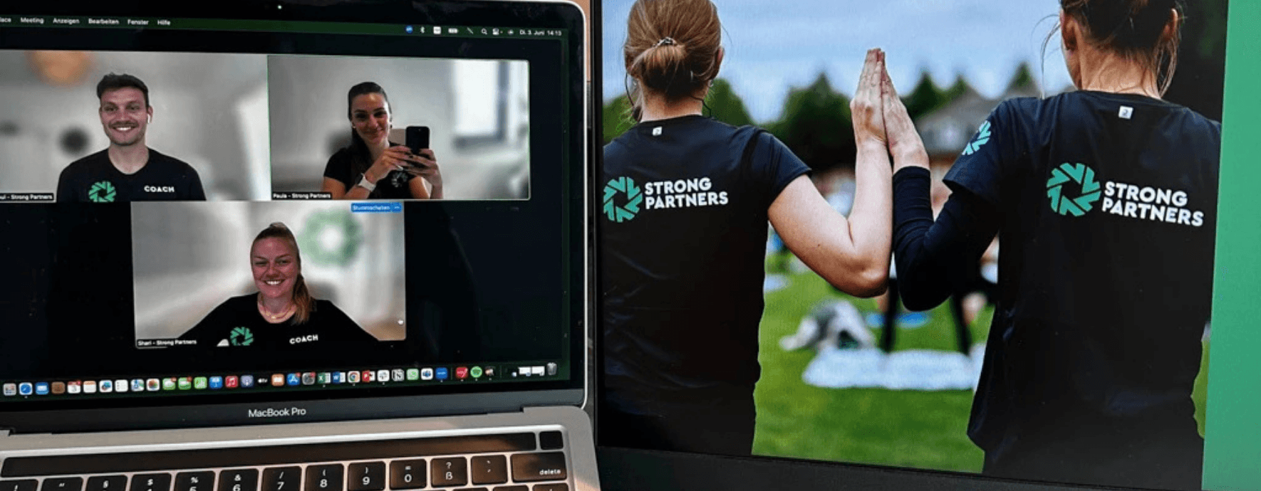Strong Partners Remote Lunch & Learn Setup auf dem Laptop