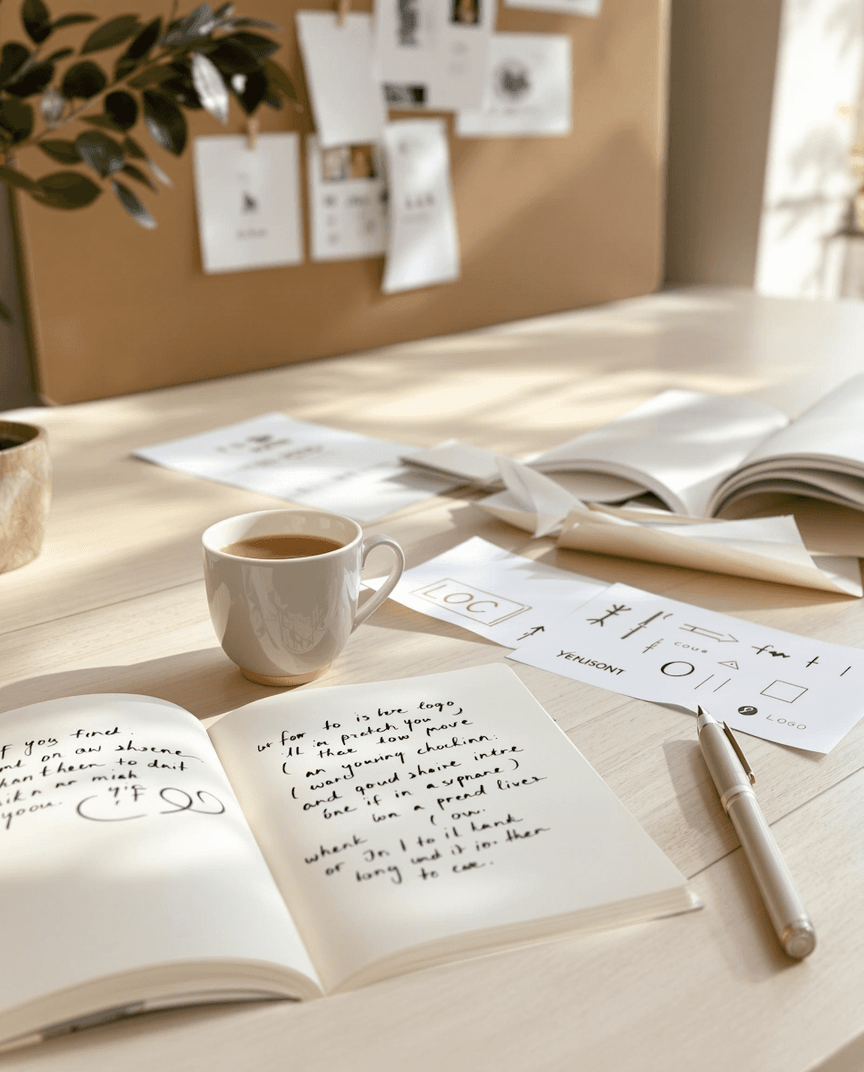 Planering av webbplats och kundresa – anteckningar, dator och en kopp kaffe.